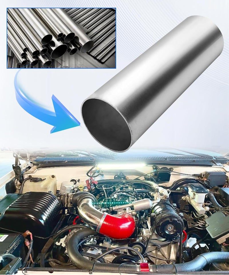 Maigoo Universal 4" (102mm) Outside Diameter Aluminum Intercooler Pipe Air Intake Tube,Polished Brushed Finish (OD 4"- Length (300mm)) - Image 5